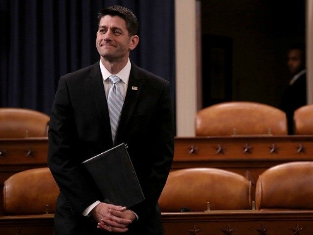 U.S. Speaker of the House Rep. Paul Ryan (R-WI) waits to deliver remarks on Capitol Hill M