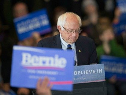 Democratic presidential candidate Senator Bernie Sanders (D-VT) arrives at a campaign rall