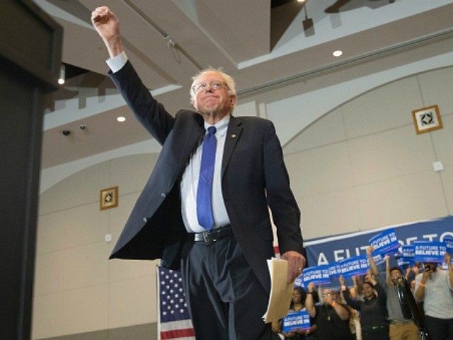 /Democratic presidential candidate Senator Bernie Sanders (D-VT) arrives at a campaign ral