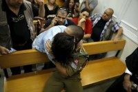 Sgt. Elor Azaria Sgt. Elor Azariais the Israeli soldier, charged with manslaughter by the Israeli military after he shot a wounded Palestinian assailant as he lay on the ground in Hebron on March 24, is hugged by his mother during a hearing at a military court in Jaffa near Tel Aviv, Israel April …