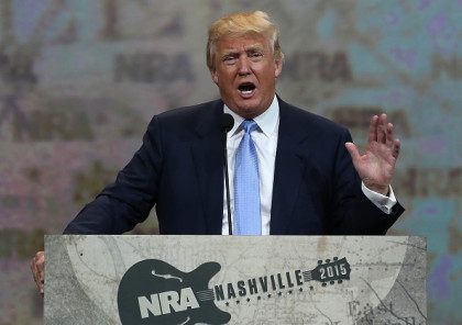 NASHVILLE, TN - APRIL 10: Donald Trump speaks during the NRA-ILA Leadership Forum at the