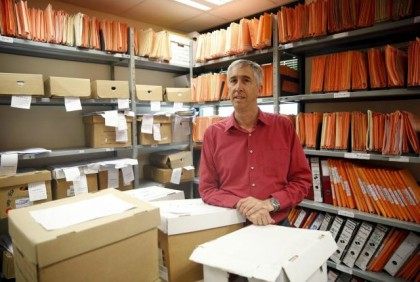 Yaacov Lozowick, the director of the Israel State Archive, poses for a picture at the nati