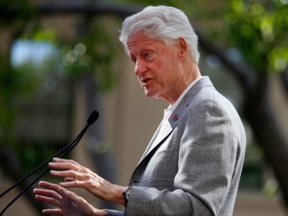 LOS ANGELES, CA - APRIL 3: Former President Bill Clinton stumps for Democratic presidentia