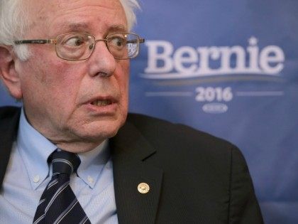 Democratic presidential candidate Sen. Bernie Sanders (I-VT) participates in an internet l
