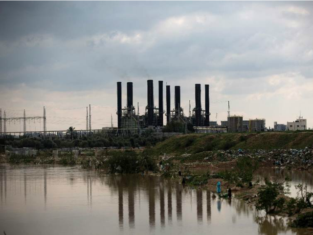 The Gazy City power plant after it shut down due to a lack of fuel from Israel, which clos
