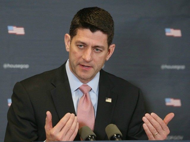 House Speaker Paul Ryan (R-WI), speaks to the media on Capitol Hill, on March 22, 2016 in