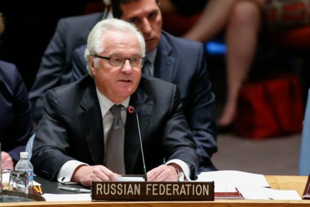 Vitaly Churkin Russian Ambassador to the United Nations speaks at the United Nations Headq