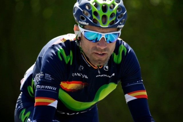 Spain's Alejandro Valverde rides during the 80th La Fleche Wallonne one-day cycling race,