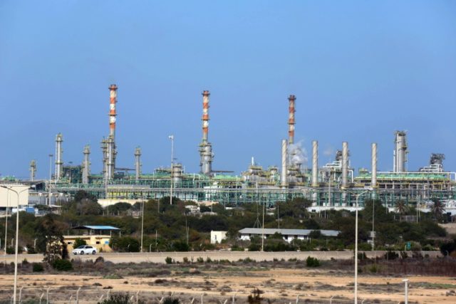 General view of an oil and gas terminal in western Libya