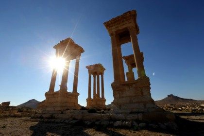 A view of the ancient Syrian city of Palmyra on March 31, 2016