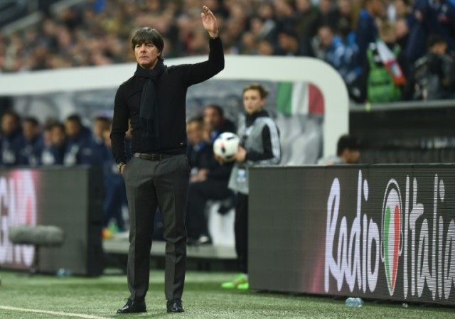 Gemany's headcoach Joachim Loew gestures during the friendly football match between German