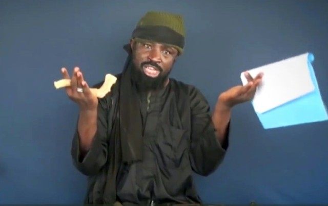 Screen grab from a video made available by Boko Haram shows leader Abubakar Shekau