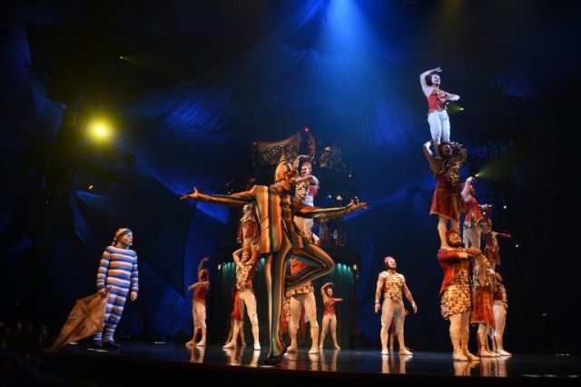 Canadian entertainment company Cirque Du Soleil's artists perform in Montevideo on March 8