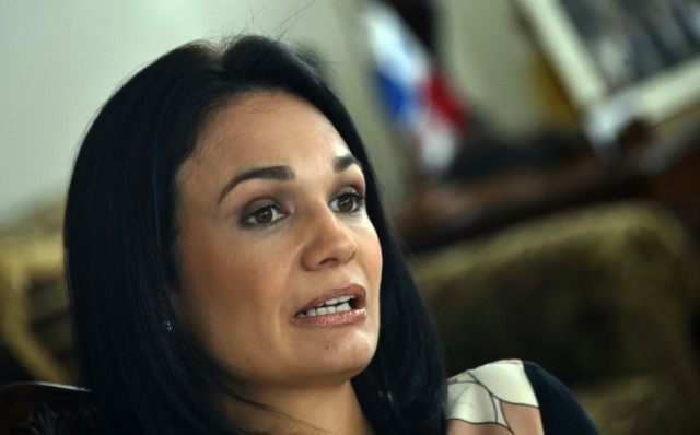 Panamanian Foreign Minister Isabel Saint Malo speaks during an interview with AFP at Boliv