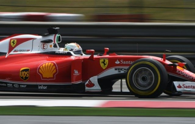 Sebastian Vettel competes in the first practice session for the Formula One Chinese Grand