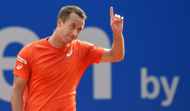 Germany's Philipp Kohlschreiber reacts during the ATP tennis Open in Munich, on April 28,