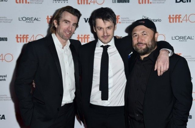 Actor Sharlto Copley, director Ilya Naishuller and producer Timur Bekmambetov attend the "