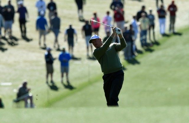 South Africa's Ernie Els plays a shot during Round 2 of the 80th Masters Golf Tournament a