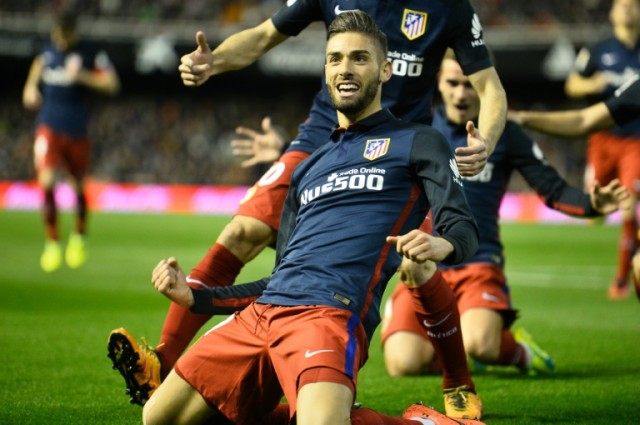 Atletico Madrid's midfielder Yannick Carrasco, pictured on March 6, 2016, will feature up