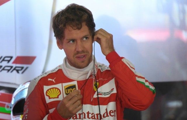 German driver Sebastian Vettel before the start of the third practice session at the Chine