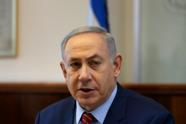 Israeli Prime Minister Benjamin Netanyahu pictured weekly cabinet meeting at his Jerusalem