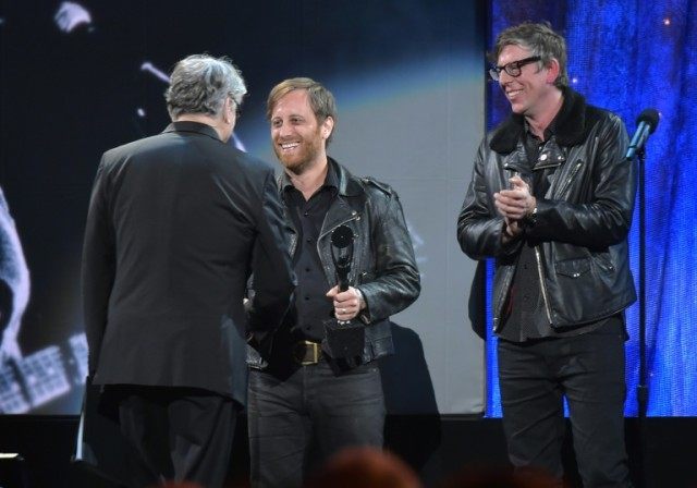 Dan Auerbach (C) and Patrick Carney of The Black Keys induct Steve Miller at the 31st Annu