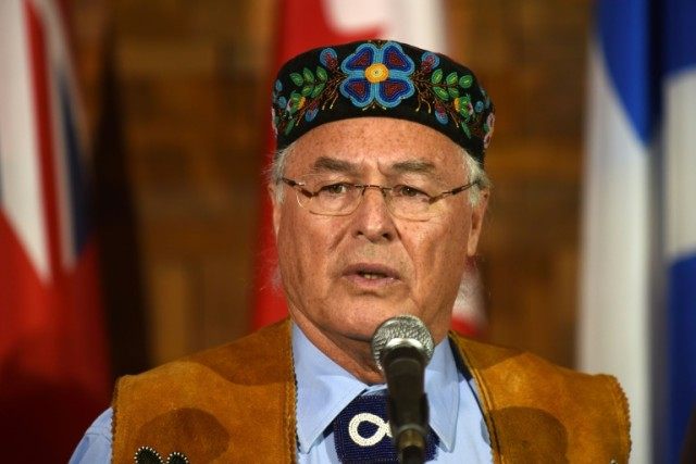 Metis National Council President, Clement Chartier talks to media in Vancouver on March 2,