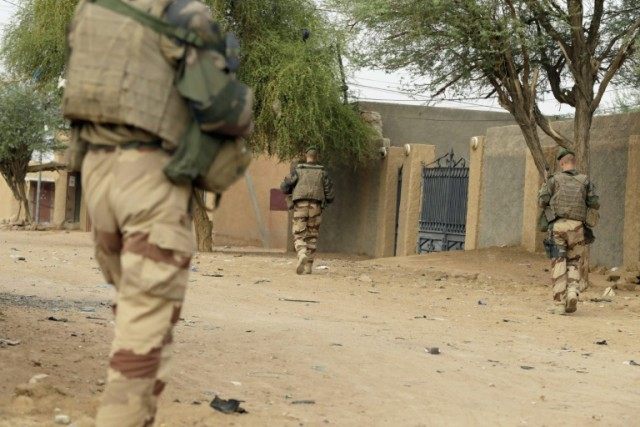 French soldiers patrol the streets in Kidal, northern Mali on July 28, 2013