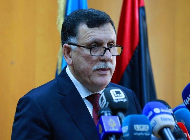 Libya's UN-backed Prime Minister-designate, Fayez al-Sarraj, speaks during a press confere