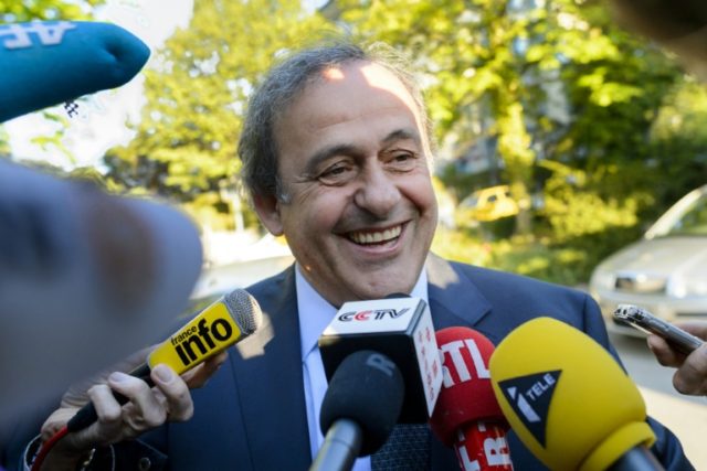 Michel Platini arrives to appear before the Court of Arbitration for Sport to appeal his s