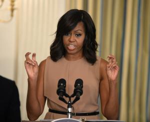 First lady urges students to protect civil rights, targets 'religious freedom' bill