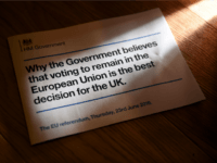 A leaflet stating the UK government case for remaining in the European Union Getty EU Propaganda