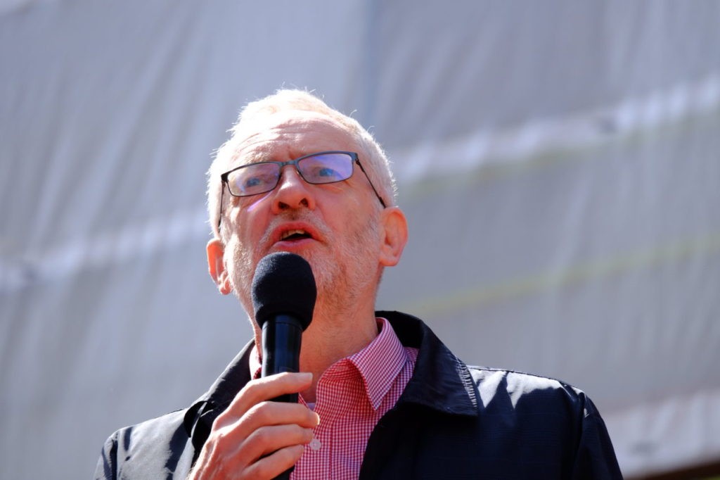 Jeremy Corbyn MP addresses London's May Day Rally, the first time in 50 years a Labour Party leader has done so.