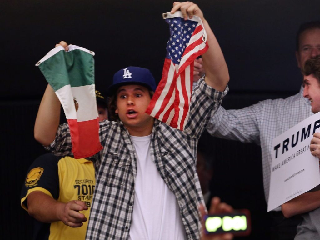 Donald Trump protester in Anaheim (Spencer Platt / Getty)