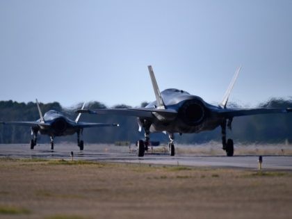 F-35 at MCAS Beaufort on March 7, 2016 in Beaufort, North Carolina.