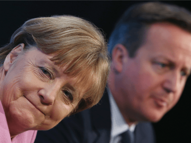 LONDON, ENGLAND - FEBRUARY 04: German Chancellor Angela Merkel and British Prime Minister