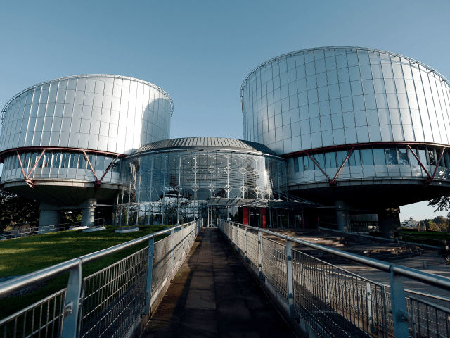 The European Court of Human Rights (ECHR) is seen during a hearing concerning the terroris