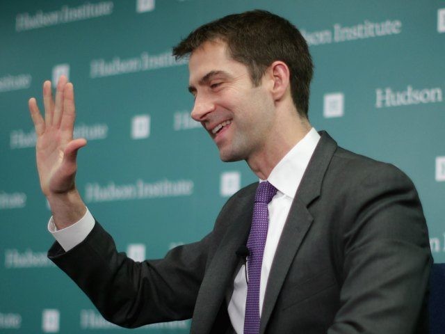 Freshman U.S. Sen. Tom Cotton (R-AR) and Walter Russell Mead participate in a converstatio