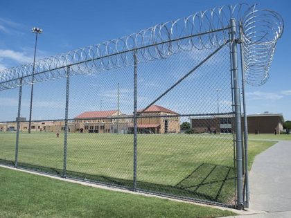 The prison yard at the El Reno Federal Correctional Institution in El Reno, Oklahoma, July 16, 2015, is seen during a visit by US President Barack Obama. Obama is the first sitting US President to visit a federal prison, in a push to reform one of the most expensive and …