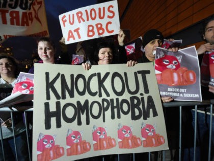 LGBT Groups Protest Outside The BBC Sports Personality Of The Year Awards