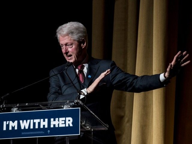 Former President Bill Clinton speaks at a fundraiser for his wife, Democratic presidential