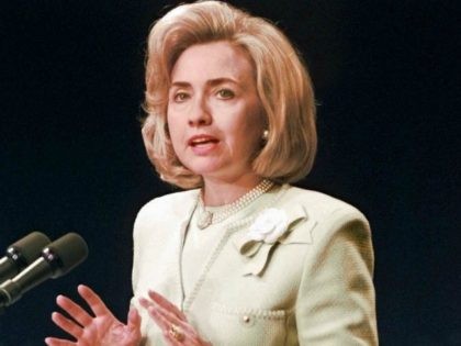 First Lady Hillary Rodham Clinton addresses the Family Reunion V Conference 24 June in Nas