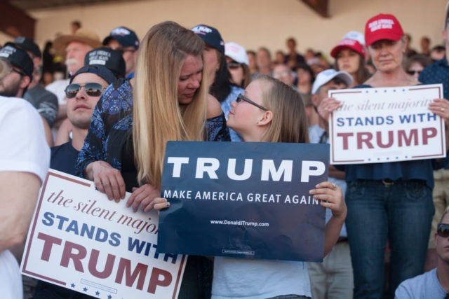 Supporters at Donald Trump rally on May 7, 2016 in Lynden, Washington.