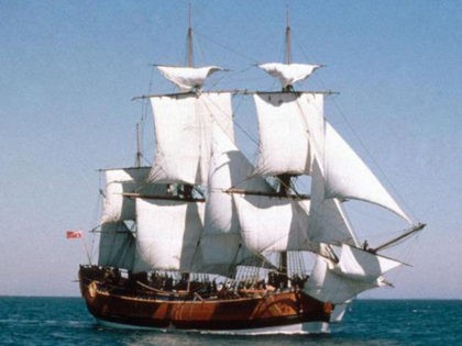 A replica of The HMS Endeavour. Photo courtesy of the Australian National Maritime Museum