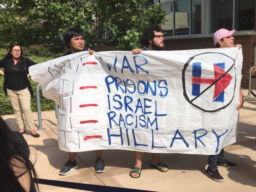 Hillary Clinton protest (Daniel Nussbaum / Breitbart News)