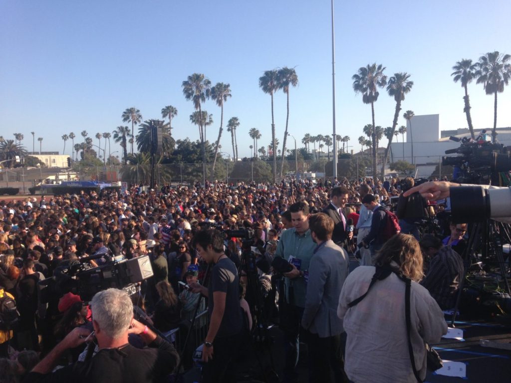 Bernie Sanders Santa Monica crowd (Adelle Nazarian / Breitbart News)