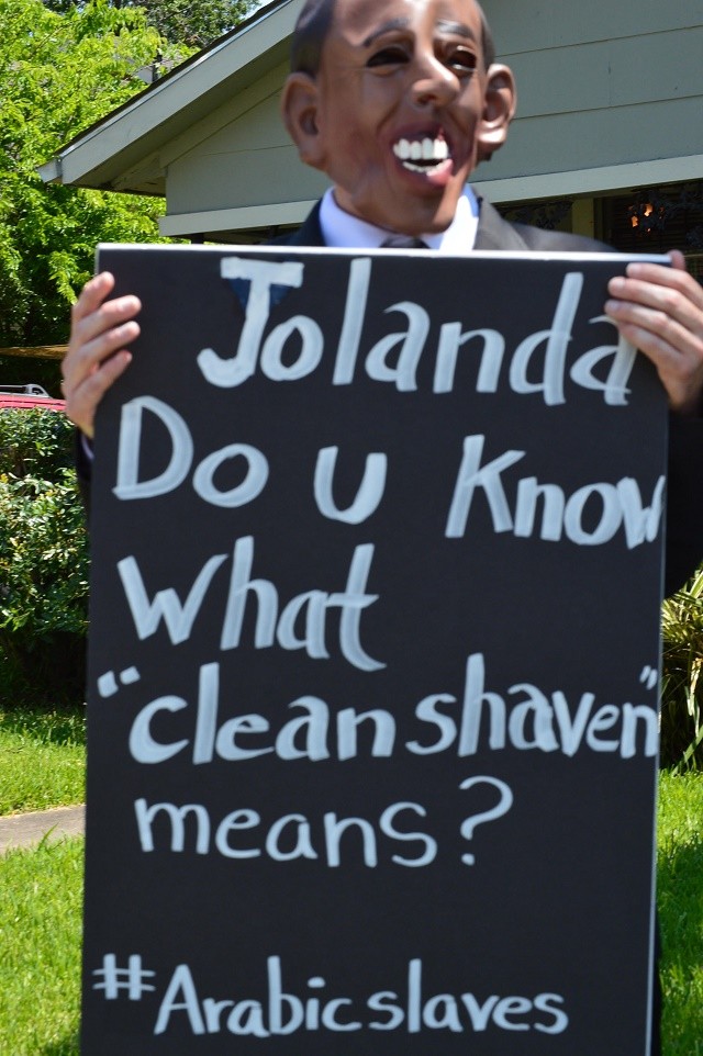 Protest sign directed at HISD School Board Member Jolanda Jones. (Photo Courtesy of Liz Theiss)