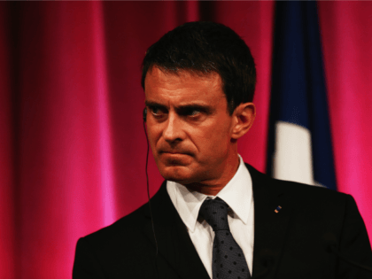 French Prime Minister Manuel Valls speaks during a press conference at the Auckland museum on May 2, 2016 in Auckland, New Zealand.