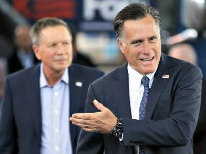 Mitt Romney and John Kasich MATT ROURKE AP