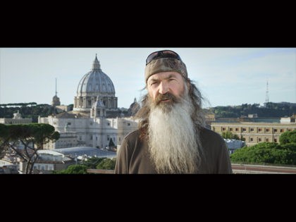 Phil Robertson filming in Rome for the documentary "Torchbearer"